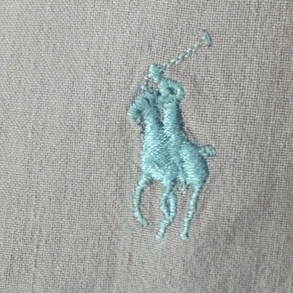 Vintage Polo Baby Pink Button Down with Baby Blue Pony Logo Medium | Powder Pink - Picture 6 of 9